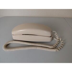 AT&T Trimline 230 Creme Color Corded Push Button Receiver Phone Untested